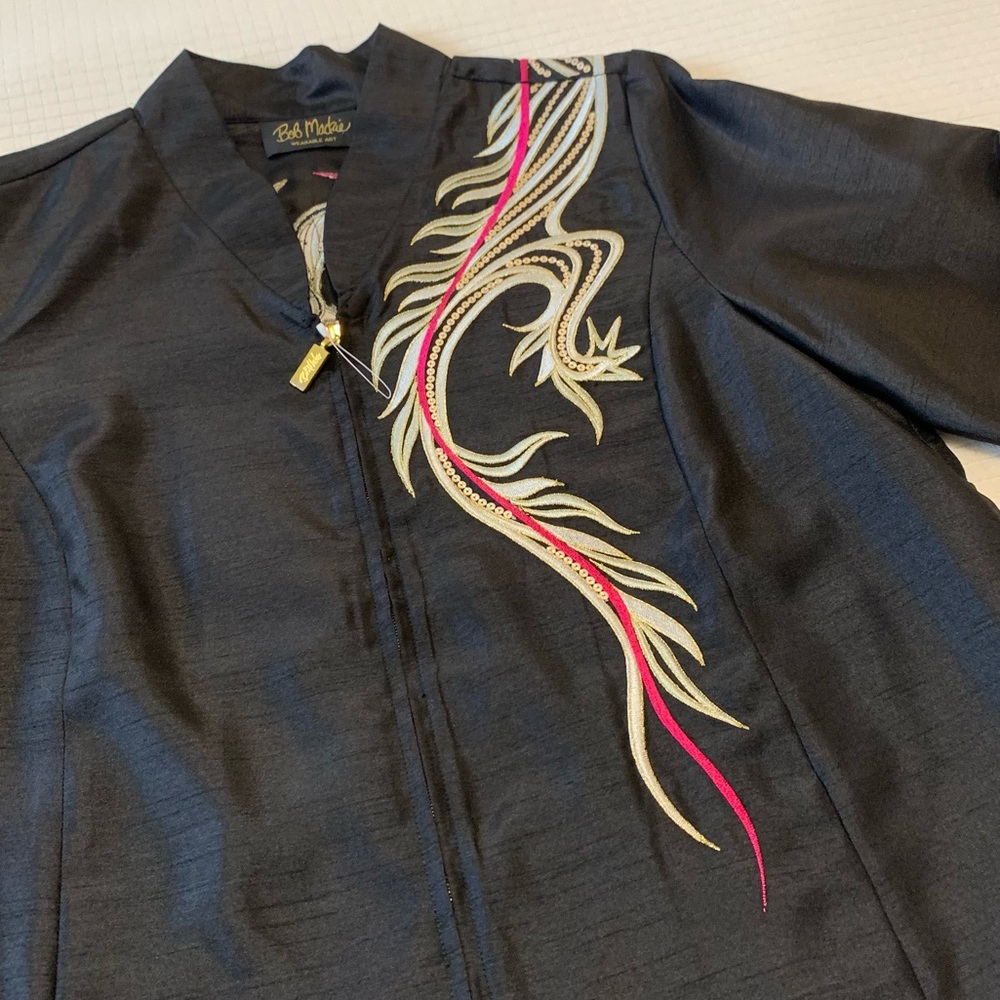 Bob Mackie Wearable Art embroidered dragon jacket/top - Picture 12 of 15